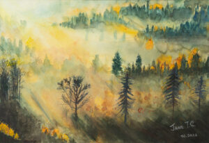 Mystischer Wald, Watercolor, aquarelle