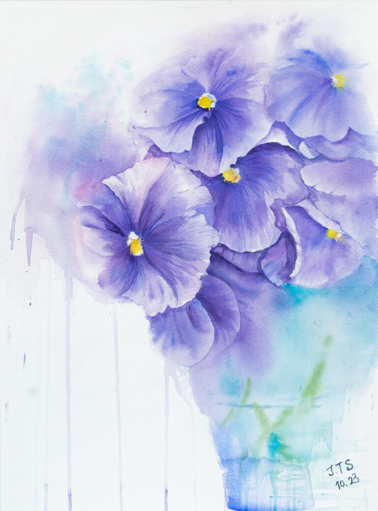 Watercolor, Lila Traum, 30 x 40 cm