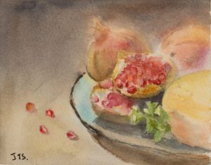 watercolor Granatapfel